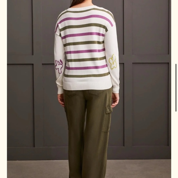 Tribal V Neck Drop Shoulder Jacquard Sweater 5668O SZ PS - Picture 3 of 6